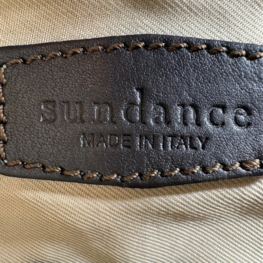 Sundance Made in Italy Leather Shoulder Bag Sage Green Hobo Style - Picture 15 of 16